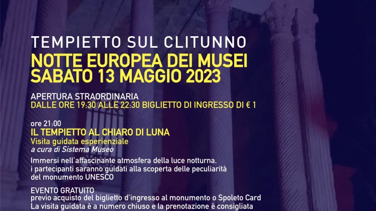 Notte dei Musei 2023_ locandina web_ Tempietto sul Clitunno